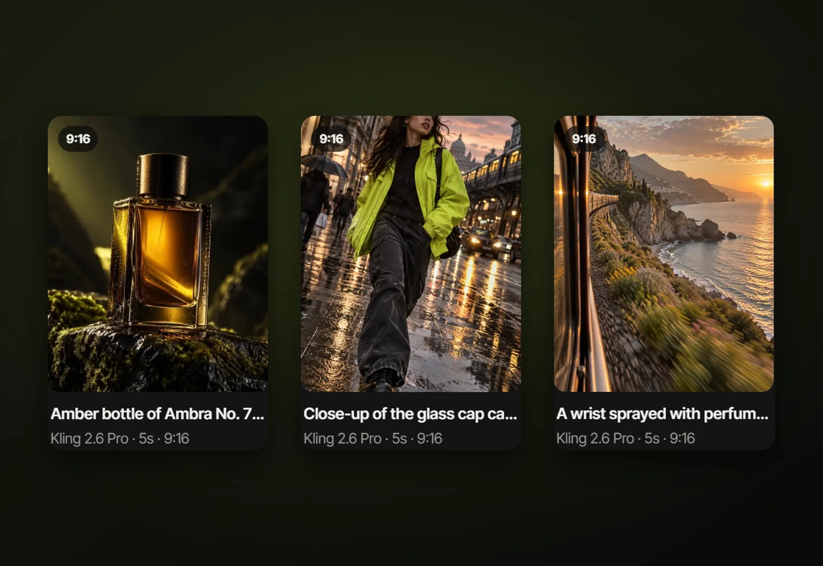 Three generated product videos in the SupaSwirl library
